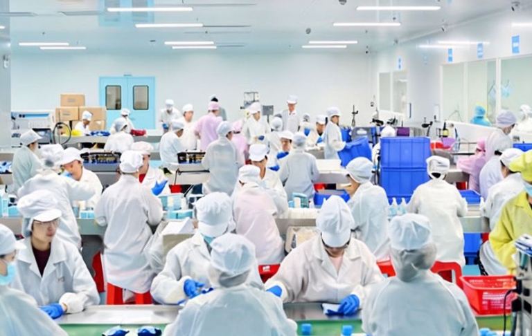 GMPC cleanroom cosmetics production line in China - YIMEI Biotech OEM factory